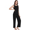 image:imageWiWi Pajama Set for Women Tank Top 2 Piece PJ Comfy Viscose from Bamboo Sleepwear Sleeveless Loungewear SXXLBblack