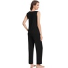 image:imageWiWi Pajama Set for Women Tank Top 2 Piece PJ Comfy Viscose from Bamboo Sleepwear Sleeveless Loungewear SXXLBblack
