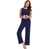 image:imageWiWi Pajama Set for Women Tank Top 2 Piece PJ Comfy Viscose from Bamboo Sleepwear Sleeveless Loungewear SXXLBnavy