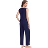 image:imageWiWi Pajama Set for Women Tank Top 2 Piece PJ Comfy Viscose from Bamboo Sleepwear Sleeveless Loungewear SXXLBnavy