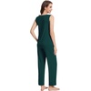 image:imageWiWi Pajama Set for Women Tank Top 2 Piece PJ Comfy Viscose from Bamboo Sleepwear Sleeveless Loungewear SXXLBpeacock Green