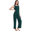 image:imageWiWi Pajama Set for Women Tank Top 2 Piece PJ Comfy Viscose from Bamboo Sleepwear Sleeveless Loungewear SXXLBpeacock Green