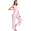 image:imageWiWi Pajama Set for Women Tank Top 2 Piece PJ Comfy Viscose from Bamboo Sleepwear Sleeveless Loungewear SXXLBpink