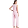 image:imageWiWi Pajama Set for Women Tank Top 2 Piece PJ Comfy Viscose from Bamboo Sleepwear Sleeveless Loungewear SXXLBpink