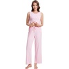 image:imageWiWi Pajama Set for Women Tank Top 2 Piece PJ Comfy Viscose from Bamboo Sleepwear Sleeveless Loungewear SXXLBpink