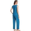 image:imageWiWi Pajama Set for Women Tank Top 2 Piece PJ Comfy Viscose from Bamboo Sleepwear Sleeveless Loungewear SXXLBteal Blue