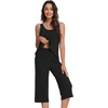 image:imageWiWi Pajama Set for Women Tank Top 2 Piece PJ Comfy Viscose from Bamboo Sleepwear Sleeveless Loungewear SXXLCblack