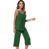 image:imageWiWi Pajama Set for Women Tank Top 2 Piece PJ Comfy Viscose from Bamboo Sleepwear Sleeveless Loungewear SXXLCdark Green