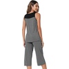 image:imageWiWi Pajama Set for Women Tank Top 2 Piece PJ Comfy Viscose from Bamboo Sleepwear Sleeveless Loungewear SXXLCdark Heather Grey