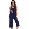 image:imageWiWi Pajama Set for Women Tank Top 2 Piece PJ Comfy Viscose from Bamboo Sleepwear Sleeveless Loungewear SXXLCnavy