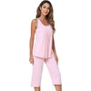 image:imageWiWi Pajama Set for Women Tank Top 2 Piece PJ Comfy Viscose from Bamboo Sleepwear Sleeveless Loungewear SXXLCpink