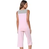 image:imageWiWi Pajama Set for Women Tank Top 2 Piece PJ Comfy Viscose from Bamboo Sleepwear Sleeveless Loungewear SXXLCpink