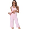 image:imageWiWi Pajama Set for Women Tank Top 2 Piece PJ Comfy Viscose from Bamboo Sleepwear Sleeveless Loungewear SXXLCpink