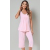 image:imageWiWi Pajama Set for Women Tank Top 2 Piece PJ Comfy Viscose from Bamboo Sleepwear Sleeveless Loungewear SXXLCpink