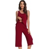 image:imageWiWi Pajama Set for Women Tank Top 2 Piece PJ Comfy Viscose from Bamboo Sleepwear Sleeveless Loungewear SXXLCwine Red