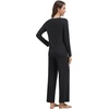 image:imageWiWi Pajama Set for Women Viscose from Bamboo Long Sleeve Top with Pants Soft Sleepwear 2 Piece Pjs Sets Loungewear SXXLBlack