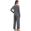 image:imageWiWi Pajama Set for Women Viscose from Bamboo Long Sleeve Top with Pants Soft Sleepwear 2 Piece Pjs Sets Loungewear SXXLCharcoal