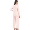 image:imageWiWi Pajama Set for Women Viscose from Bamboo Long Sleeve Top with Pants Soft Sleepwear 2 Piece Pjs Sets Loungewear SXXLPink