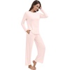 image:imageWiWi Pajama Set for Women Viscose from Bamboo Long Sleeve Top with Pants Soft Sleepwear 2 Piece Pjs Sets Loungewear SXXLPink