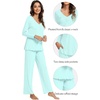 image:imageWiWi Pajama Sets for Women Soft Comfy Pjs Loungewear Sleepwear with Pants Viscose from Bamboo Pajamas Set SXXLAqua