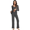 image:imageWiWi Pajama Sets for Women Soft Comfy Pjs Loungewear Sleepwear with Pants Viscose from Bamboo Pajamas Set SXXLCharcoal Heather