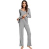 image:imageWiWi Pajama Sets for Women Soft Comfy Pjs Loungewear Sleepwear with Pants Viscose from Bamboo Pajamas Set SXXLHeather Grey