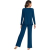 image:imageWiWi Pajama Sets for Women Soft Comfy Pjs Loungewear Sleepwear with Pants Viscose from Bamboo Pajamas Set SXXLInk Blue