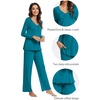 image:imageWiWi Pajama Sets for Women Soft Comfy Pjs Loungewear Sleepwear with Pants Viscose from Bamboo Pajamas Set SXXLTeal Blue