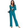 image:imageWiWi Pajama Sets for Women Soft Comfy Pjs Loungewear Sleepwear with Pants Viscose from Bamboo Pajamas Set SXXLTeal Blue