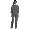 image:imageWiWi Pajamas Set for Women 34 Sleeve Top and Pants Viscose from Bamboo Lounge Set Soft Sleepwear Pjs with Pockets SXXLDark Heather Grey