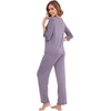 image:imageWiWi Pajamas Set for Women 34 Sleeve Top and Pants Viscose from Bamboo Lounge Set Soft Sleepwear Pjs with Pockets SXXLViolet