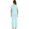 image:imageWiWi Pajamas Set for Women Soft Comfy Loungewear Short Sleeve Tops and Long Pants Viscose from Bamboo Sleepwear Pjs SXXLAqua