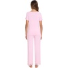 image:imageWiWi Pajamas Set for Women Soft Comfy Loungewear Short Sleeve Tops and Long Pants Viscose from Bamboo Sleepwear Pjs SXXLPink