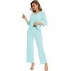 image:imageWiWi Pajamas Set for Women Super Soft 34 Sleeve Tops and Pants Pajama Sets Cooling Viscose Bamboo Pjs with Pockets SXXLAqua