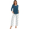 image:imageWiWi Pajamas Set for Women Super Soft 34 Sleeve Tops and Pants Pajama Sets Cooling Viscose Bamboo Pjs with Pockets SXXLGreen