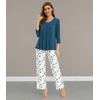 image:imageWiWi Pajamas Set for Women Super Soft 34 Sleeve Tops and Pants Pajama Sets Cooling Viscose Bamboo Pjs with Pockets SXXLGreen