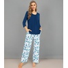 image:imageWiWi Pajamas Set for Women Super Soft 34 Sleeve Tops and Pants Pajama Sets Cooling Viscose Bamboo Pjs with Pockets SXXLInk Blue