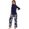 image:imageWiWi Pajamas Set for Women Super Soft 34 Sleeve Tops and Pants Pajama Sets Cooling Viscose Bamboo Pjs with Pockets SXXLNavy