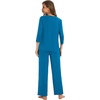 image:imageWiWi Pajamas Set for Women Super Soft 34 Sleeve Tops and Pants Pajama Sets Cooling Viscose Bamboo Pjs with Pockets SXXLTeal Blue