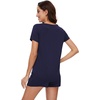 image:imageWiWi Pajamas for Women Bamboo Viscose Vneck Pajama Sets Soft Short Sleeve Nightwear with Pockets SXXLNavy