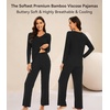 image:imageWiWi Pajamas for Women Long Sleeve Cooling Sleepwear Pants Set Super Soft Pj Viscose from Bamboo Loungewear Sets SXXLAblack