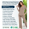 image:imageWiWi Pajamas for Women Long Sleeve Cooling Sleepwear Pants Set Super Soft Pj Viscose from Bamboo Loungewear Sets SXXLAcamel