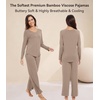 image:imageWiWi Pajamas for Women Long Sleeve Cooling Sleepwear Pants Set Super Soft Pj Viscose from Bamboo Loungewear Sets SXXLAcamel