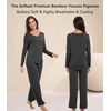 image:imageWiWi Pajamas for Women Long Sleeve Cooling Sleepwear Pants Set Super Soft Pj Viscose from Bamboo Loungewear Sets SXXLAcharcoal Heather