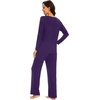 image:imageWiWi Pajamas for Women Long Sleeve Cooling Sleepwear Pants Set Super Soft Pj Viscose from Bamboo Loungewear Sets SXXLAdark Purple