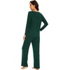 image:imageWiWi Pajamas for Women Long Sleeve Cooling Sleepwear Pants Set Super Soft Pj Viscose from Bamboo Loungewear Sets SXXLAfence Green