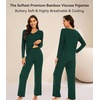 image:imageWiWi Pajamas for Women Long Sleeve Cooling Sleepwear Pants Set Super Soft Pj Viscose from Bamboo Loungewear Sets SXXLAfence Green