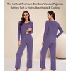 image:imageWiWi Pajamas for Women Long Sleeve Cooling Sleepwear Pants Set Super Soft Pj Viscose from Bamboo Loungewear Sets SXXLAlavender