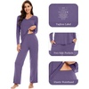 image:imageWiWi Pajamas for Women Long Sleeve Cooling Sleepwear Pants Set Super Soft Pj Viscose from Bamboo Loungewear Sets SXXLAlavender