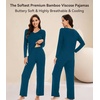 image:imageWiWi Pajamas for Women Long Sleeve Cooling Sleepwear Pants Set Super Soft Pj Viscose from Bamboo Loungewear Sets SXXLApeacock Blue